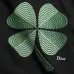 Dior Four‑Leaf Clover Embroidered Crewneck Sweatshirt, Black White #B67878