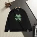 Dior Four‑Leaf Clover Embroidered Crewneck Sweatshirt, Black White #B67878