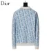 Dior Men All Over Logo Jacquard Polo Knit Sweater Light Blue, Black #B69139