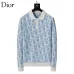 Dior Men All Over Logo Jacquard Polo Knit Sweater Light Blue, Black #B69139