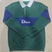 Dior Men Color Block Stripe Polo Knit Sweater Green, Black #B69144