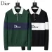 Dior Men Color Block Stripe Polo Knit Sweater Green, Black #B69144