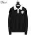 Dior Men Contrast Collar Polo Knit Sweater White, Black #B69137