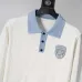 Dior Men Contrast Collar Polo Knit Sweater White, Black #B69137
