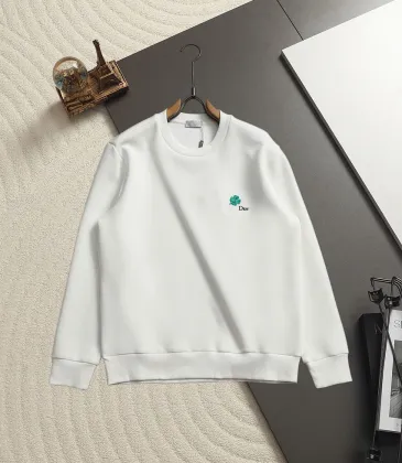 Dior Mini Four‑Leaf Clover Embroidered Crewneck Sweatshirt Black White #B67879 Dior Mini Four‑Leaf Clover Embroidered Crewneck Sweatshirt Black White #B67879