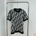 Dior Oblique Logo Jacquard Crewneck Short‑Sleeve Knit Top Black,Khaki,Blue #B68019