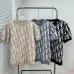 Dior Oblique Logo Jacquard Crewneck Short‑Sleeve Knit Top Black,Khaki,Blue #B68019