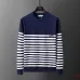Dior Striped Crewneck Knit Sweater Black,Navy Blue #B68021