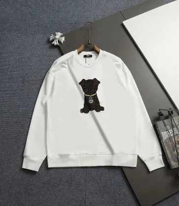Fendi Men Puppy Embroidered Crew Neck Sweatshirt | Black &amp; White #B67969