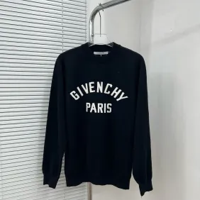 Givenchy Paris Letter Logo Crewneck Knit Sweater, Camel &amp; Black #B69199