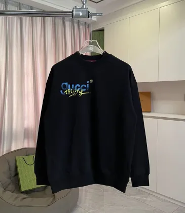 Brand G Blue‑Yellow Graffiti Logo Crew‑Neck Sweatshirt, Cream White, Black #B68051