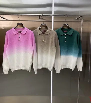 Brand G Ombre Polo-Collar Knit Sweater, Pink, Beige, Green #B67999 Brand G Ombre Polo-Collar Knit Sweater, Pink, Beige, Green #B67999