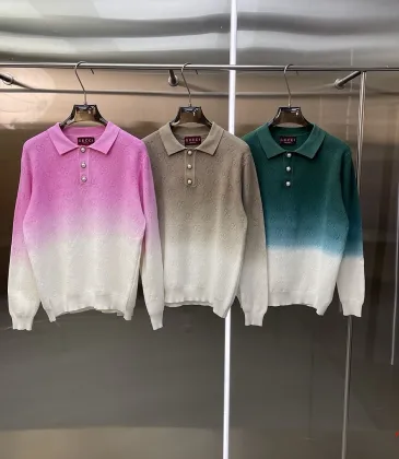 Gucci Ombre Polo-Collar Knit Sweater, Pink, Beige, Green #B67999