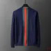 Gucci Web Stripe Crew-Neck Knit Sweater, Black, Navy Blue #B68007