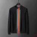 Gucci Web Stripe Crew-Neck Knit Sweater, Black, Navy Blue #B68007