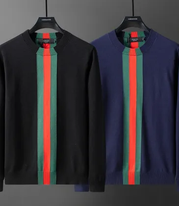 Brand G Web Stripe Crew-Neck Knit Sweater, Black, Navy Blue #B68007