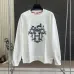 Hermès Carriage H Logo Print Crewneck Sweatshirt, Black, White, Orange #B68040