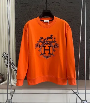 Hermès Carriage H Logo Print Crewneck Sweatshirt, Black, White, Orange #B68040 Hermès Carriage H Logo Print Crewneck Sweatshirt, Black, White, Orange #B68040