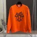 Hermès Carriage H Logo Print Crewneck Sweatshirt, Black, White, Orange #B68040