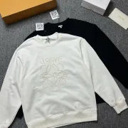 Loewe Anagram Embroidered Crewneck Sweatshirt, Black White #B67882
