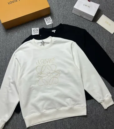 Loewe Anagram Embroidered Crewneck Sweatshirt, Black White #B67882