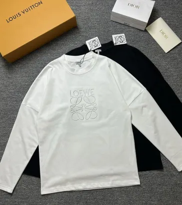 Loewe Anagram Embroidered Long Sleeve Tee, Black White #B67883