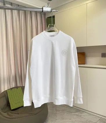 Loewe Premium Solid White Crew Neck Pullover Sweatshirt for Men #B67381