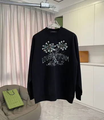 LV Men Rhinestone Fireworks Graphic Crew Neck Sweatshirt Fashion Streetwear Pullover #B67228