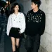 LV Monogram Allover Print Long Sleeve Tee, Black White #B67886