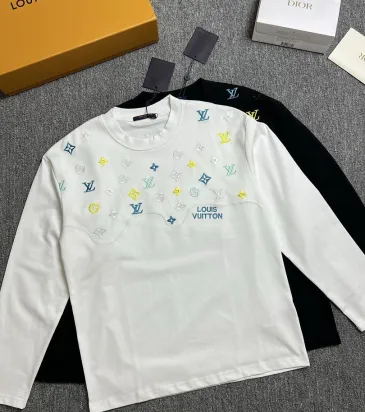 LV Monogram Allover Print Long Sleeve Tee, Black White #B67886