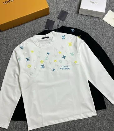 LV Monogram Allover Print Long Sleeve Tee, Black White #B67886 LV Monogram Allover Print Long Sleeve Tee, Black White #B67886