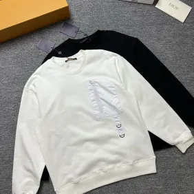 LV Monogram Patch Crewneck Sweatshirt, Black White #B67884