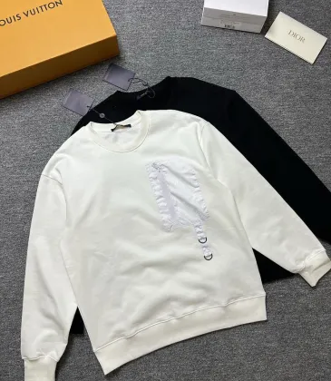 LV Monogram Patch Crewneck Sweatshirt, Black White #B67884 LV Monogram Patch Crewneck Sweatshirt, Black White #B67884