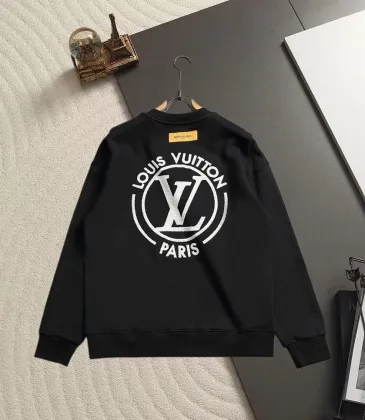Brand L Classic Circular LV Paris Logo Print Crew Neck Pullover Sweatshirt For Men Black #B67390