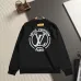 Louis Vuitton Classic Circular LV Paris Logo Print Crew Neck Pullover Sweatshirt For Men Black #B67390