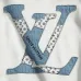 Louis Vuitton Classic Logo Denim Patchwork Embroidered Crewneck Sweatshirt #B67436