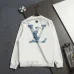 Louis Vuitton Classic Logo Denim Patchwork Embroidered Crewneck Sweatshirt #B67436