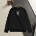Louis Vuitton Denim‑Style LV Logo Crew Neck Pullover Sweatshirt For Men Solid Black #B67384