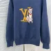 Louis Vuitton Dog Graphic LV Logo Crewneck Knit Sweater, Navy #B69198