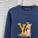 Louis Vuitton Dog Graphic LV Logo Crewneck Knit Sweater, Navy #B69198