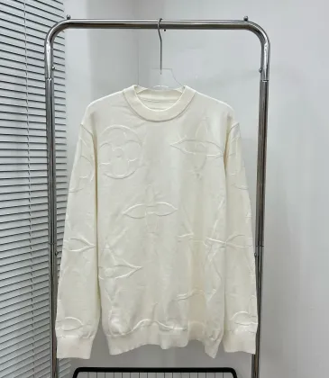 Brand L Embossed Monogram Crew Neck Knit Sweater White &amp; Black #B67650
