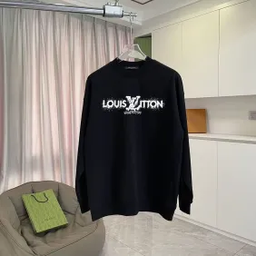 Brand L Graffiti Style Logo Crew‑Neck Sweatshirt, White, Black #B68053