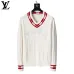 Louis Vuitton Men Cable Knit V-Neck Sweater White, Black #B69138