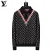 Louis Vuitton Men Monogram Jacquard Polo Knit Sweater Brown, Black #B69140