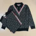 Louis Vuitton Men Monogram Jacquard Polo Knit Sweater Brown, Black #B69140