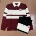 Louis Vuitton Men Striped Polo Knit Sweater Burgundy, Black #B69145