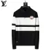 Louis Vuitton Men Striped Polo Knit Sweater Burgundy, Black #B69145