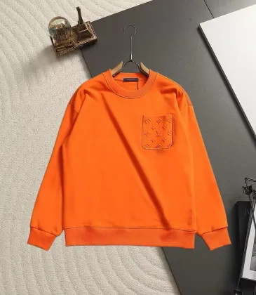 Brand L Minimal Debossed Monogram Pocket Crew Neck Pullover Sweatshirt For Men 2‑Colors #B67389