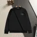 Louis Vuitton Monogram Embroidery Front Back Crew Neck Pullover Sweatshirt for Men Black White #B67386