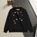 Louis Vuitton Vibrant Colorful Monogram Embroidery Crew Neck Pullover Sweatshirt For Men Black #B67388